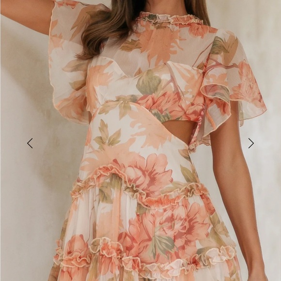 hello molly green floral dress HELLO MOLLY Vacation Time Mini Dress Green main image 1